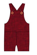 Load image into Gallery viewer, Crimson Linen Overalls and Shortalls