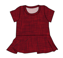Load image into Gallery viewer, Crimson Linen Peplum Top