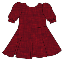 Load image into Gallery viewer, Crimson Linen Prairie Dress