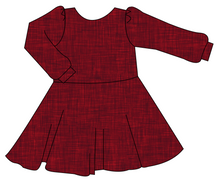 Load image into Gallery viewer, Crimson Linen Prairie Dress