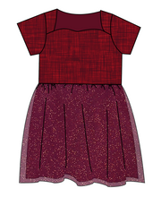 Load image into Gallery viewer, Crimson Linen Tulle Dress