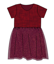 Load image into Gallery viewer, Crimson Linen Tulle Dress