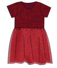 Load image into Gallery viewer, Crimson Linen Tulle Dress
