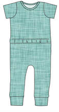 Load image into Gallery viewer, Sage Linen Bennett Pants and Shorts Length T-Shirt Romper