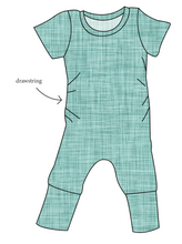 Load image into Gallery viewer, Sage Linen Grow With Me Pants And Shorts Romper