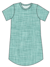 Load image into Gallery viewer, Sage Linen Ladies' T-Shirt Dress