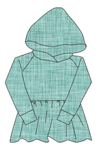 Load image into Gallery viewer, Sage Linen Peplum Hoodie (or Crewneck)
