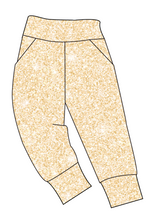 Load image into Gallery viewer, Champagne Glitter Basic Joggers And Jogger Shorts