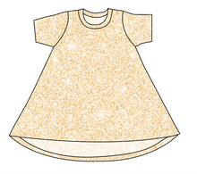 Load image into Gallery viewer, Champagne Glitter Basic T-Shirt Dress