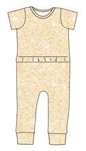 Load image into Gallery viewer, Champagne Glitter Bennett Pants and Shorts Length T-Shirt Romper