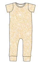 Load image into Gallery viewer, Champagne Glitter Emmett Pants And Shorts T-Shirt Romper