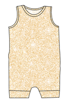 Load image into Gallery viewer, Champagne Glitter Emmett Pants And Shorts T-Shirt Romper