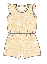 Load image into Gallery viewer, Champagne Glitter Ivy Summer Romper