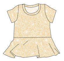 Load image into Gallery viewer, Champagne Glitter Ladies' Peplum Top