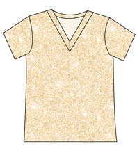 Load image into Gallery viewer, Champagne Glitter Ladies' Slouchy V-Neck Tee