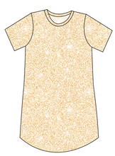 Load image into Gallery viewer, Champagne Glitter Ladies' T-Shirt Dress