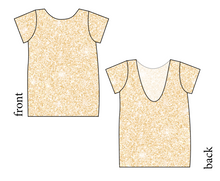 Load image into Gallery viewer, Champagne Glitter Low Back Ballerina Tee