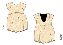 Load image into Gallery viewer, Champagne Glitter Low Back Romper and Bubble Romper