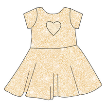 Load image into Gallery viewer, Champagne Glitter Molly Heart Back Twirly Dress
