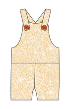 Load image into Gallery viewer, Champagne Glitter Overalls and Shortalls
