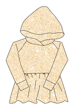 Load image into Gallery viewer, Champagne Glitter Peplum Hoodie (or Crewneck)