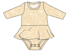 Load image into Gallery viewer, Champagne Glitter Peplum Top