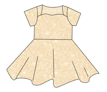 Load image into Gallery viewer, Champagne Glitter Sweetheart Twirly Dress