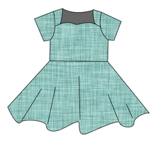 Load image into Gallery viewer, Sage Linen Sweetheart Twirly Dress