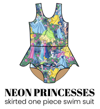 Load image into Gallery viewer, All Prints Swim Preorder Skirted One Piece Swim Suit
