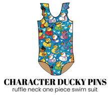 Load image into Gallery viewer, All Prints Swim Preorder Ruffle Neck One Piece Swim Suit
