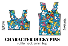Load image into Gallery viewer, All Prints Swim Preorder Ruffle Neck Swim Top
