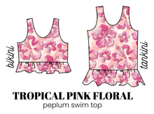 Load image into Gallery viewer, All Prints Swim Preorder Peplum Swim Top