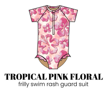 Load image into Gallery viewer, All Prints Swim Preorder Frilly One Piece Rashguard Suit