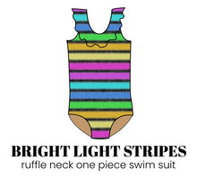 Load image into Gallery viewer, All Prints Swim Preorder Ruffle Neck One Piece Swim Suit