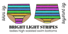 Load image into Gallery viewer, All Prints Swim Preorder Ladies' High Waisted Swim Bikini Bottoms