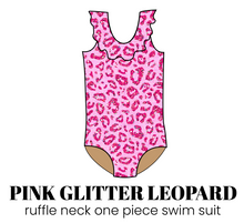 Load image into Gallery viewer, All Prints Swim Preorder Ruffle Neck One Piece Swim Suit