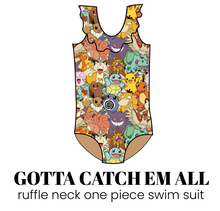 Load image into Gallery viewer, All Prints Swim Preorder Ruffle Neck One Piece Swim Suit