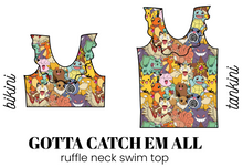 Load image into Gallery viewer, All Prints Swim Preorder Ruffle Neck Swim Top