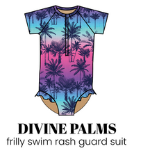 Load image into Gallery viewer, All Prints Swim Preorder Frilly One Piece Rashguard Suit