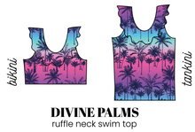 Load image into Gallery viewer, All Prints Swim Preorder Ruffle Neck Swim Top