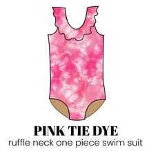 Load image into Gallery viewer, All Prints Swim Preorder Ruffle Neck One Piece Swim Suit