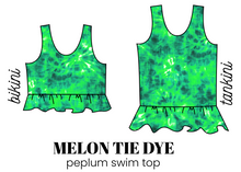 Load image into Gallery viewer, All Prints Swim Preorder Peplum Swim Top