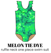 Load image into Gallery viewer, All Prints Swim Preorder Ruffle Neck One Piece Swim Suit