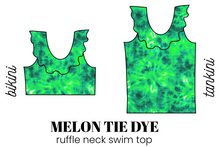 Load image into Gallery viewer, All Prints Swim Preorder Ruffle Neck Swim Top