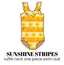 Load image into Gallery viewer, All Prints Swim Preorder Ruffle Neck One Piece Swim Suit