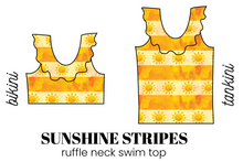 Load image into Gallery viewer, All Prints Swim Preorder Ruffle Neck Swim Top