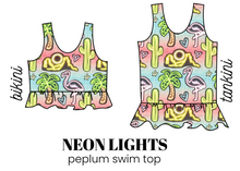 Load image into Gallery viewer, All Prints Swim Preorder Peplum Swim Top