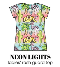 Load image into Gallery viewer, All Prints Swim Preorder Ladies' Rash Guard Swim Top
