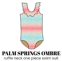 Load image into Gallery viewer, All Prints Swim Preorder Ruffle Neck One Piece Swim Suit