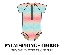 Load image into Gallery viewer, All Prints Swim Preorder Frilly One Piece Rashguard Suit